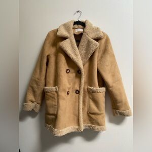 Zara Kids Suede Effect Sherpa Lined Jacket 13-14